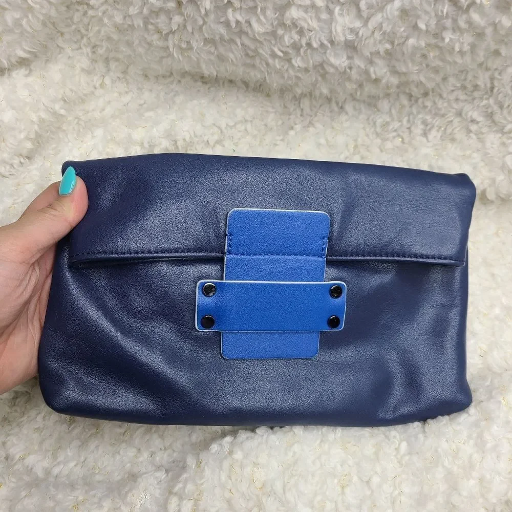Cole Haan x Maria Sharapova Two Tone Blue Clutch NWT‎